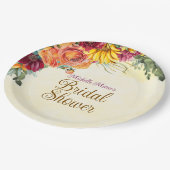 Bruiloftsfeest met Bloemrijke Herfstthema Papieren Bordje (Gekanteld)
