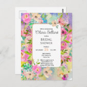 Bruiloftsfeest met Bloemrijke Overvloed Briefkaart (Voorkant / Achterkant)