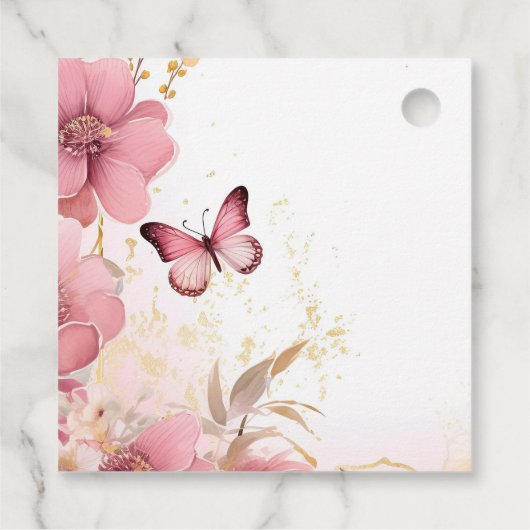 Bruiloftsfeest met een Leven Vol Vlinders Bedankjes Labels (Achterkant)