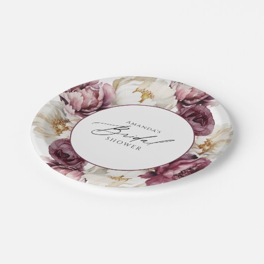 Bruiloftsfeest met een overvloed aan rustieke bloe papieren bordje (Gekanteld)