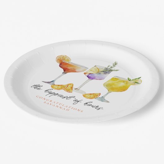 Bruiloftsfeest met fruitige drankjes papieren bordje (Gekanteld)