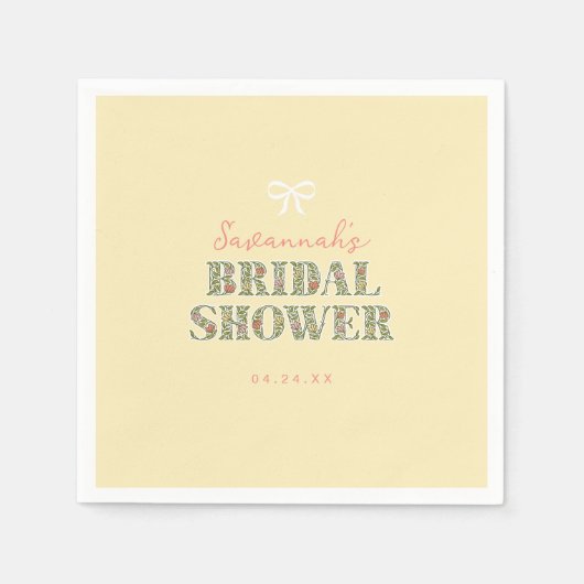 Bruiloftsfeest met gele bloemen servet (Voorkant)