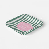 Bruiloftsfeest met glamour roze groen uit de jaren papieren bordje (Gebogen)