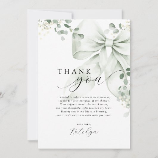 Bruiloftsfeest met groen  bedankkaart (Voorkant)