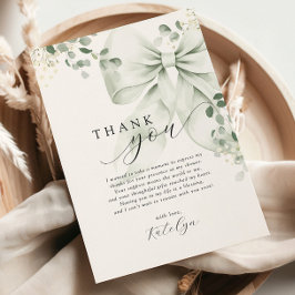 Bruiloftsfeest met groenboog decoratie bedankkaart