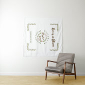 Bruiloftsfeest met groene bladeren en roze bloemen wandkleed (In Situ (horizontaal))