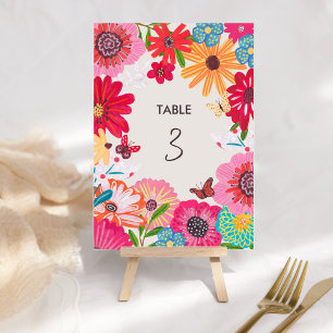 Bruiloftsfeest met heldere wilde bloemen kaart