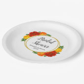 Bruiloftsfeest met herfstbloemen papieren bordje (Gekanteld)