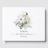 Bruiloftsfeest met herfstgroen en pompoen gastenboek (Voorkant)