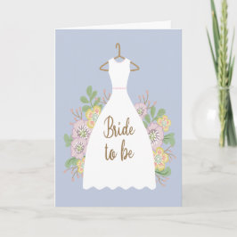 Bruiloftsfeest met jurk en bloemen kaart