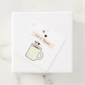 Bruiloftsfeest met koffie bedankjes labels (In situ)