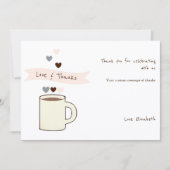 Bruiloftsfeest met koffie bedankkaart (Voorkant)