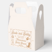 Bruiloftsfeest met laarzen en bubbels bedankdoosjes (Geopend)