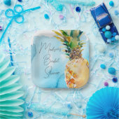 Bruiloftsfeest met levendige tropische ananas papieren bordje (Feest)