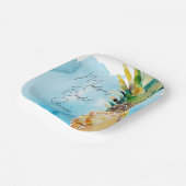 Bruiloftsfeest met levendige tropische ananas papieren bordje (Gebogen)