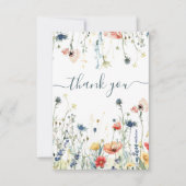 Bruiloftsfeest met levendige veldbloemen bedankkaart (Voorkant)