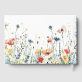 Bruiloftsfeest met levendige veldbloemen gastenboek (Achterkant)