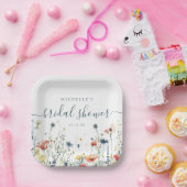 Bruiloftsfeest met levendige wilde bloemen papieren bordje (Feest)