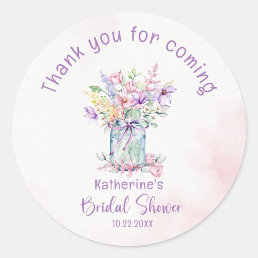 BRUILOFTSFEEST MET LOVE IN BLOOM RONDE STICKER (Voorkant)