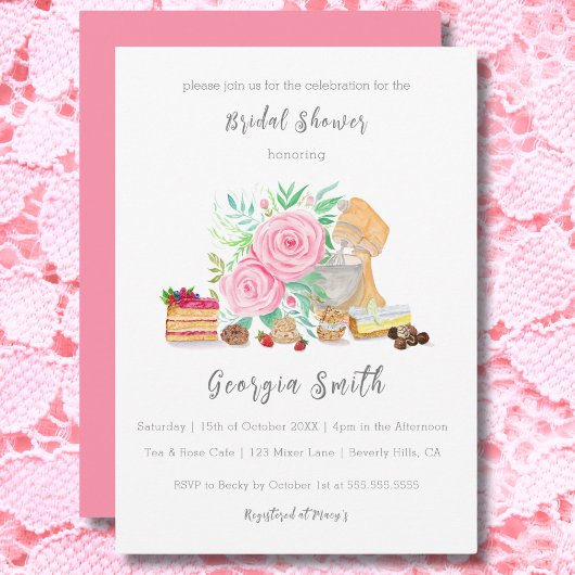 Bruiloftsfeest met mixer en rozen desserts kaart