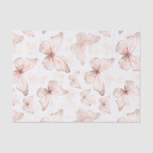 Bruiloftsfeest met mooie roze vlinders tissuepapier (Voorkant)