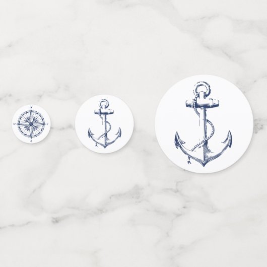 Bruiloftsfeest met nautisch thema confetti (Achterkanten)