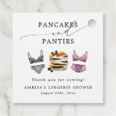 Bruiloftsfeest met pannenkoeken en ondergoed bedankjes labels (Achterkant)