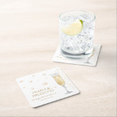 Bruiloftsfeest met parels en Prosecco Kartonnen Onderzetters (Insitu)