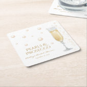 Bruiloftsfeest met parels en Prosecco Kartonnen Onderzetters (Schuin)