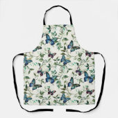 Bruiloftsfeest met prachtige blauwe vlinders schort (Voorkant)