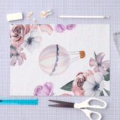 Bruiloftsfeest met reizen in hete luchtballon met  tissuepapier (Craft)