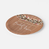 Bruiloftsfeest met robuuste houten kleurrijke blad papieren bordje (Gekanteld)