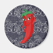 Bruiloftsfeest met rode hete peper diva magneet (Voorkant)