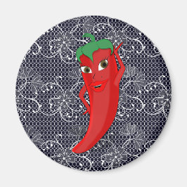 Bruiloftsfeest met rode hete peper diva magneet