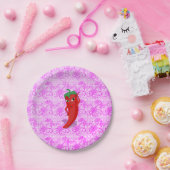 Bruiloftsfeest met rode hete peper diva papieren bordje (Feest)