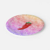 Bruiloftsfeest met rode hete peper diva papieren bordje (Gekanteld)