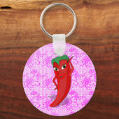 Bruiloftsfeest met rode hete peper diva sleutelhanger (Voorkant)