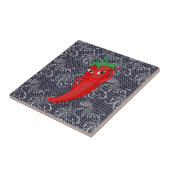 Bruiloftsfeest met rode hete peper diva tegeltje (Zijkant)