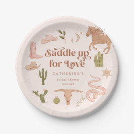 Bruiloftsfeest met rustieke westerse thema papieren bordje