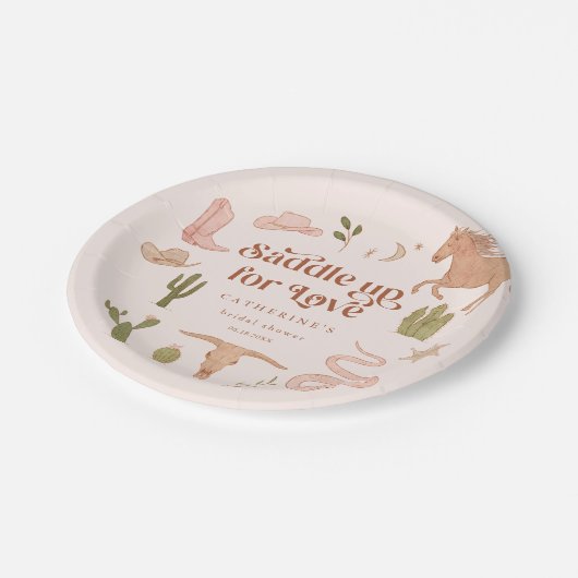 Bruiloftsfeest met rustieke westerse thema papieren bordje (Gekanteld)