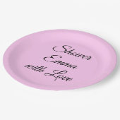 Bruiloftsfeest met sierlijke letters papieren bordje (Gekanteld)