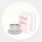 Bruiloftsfeest met Thee & Boeken Ronde Sticker (Voorkant)