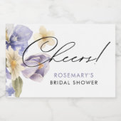 Bruiloftsfeest met Thee en Bloemen Bruidsfeest Sparkling Wijnetiket (Enkel label)