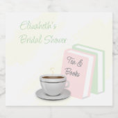 Bruiloftsfeest met thee en boeken sparkling wijnetiket (Enkel label)