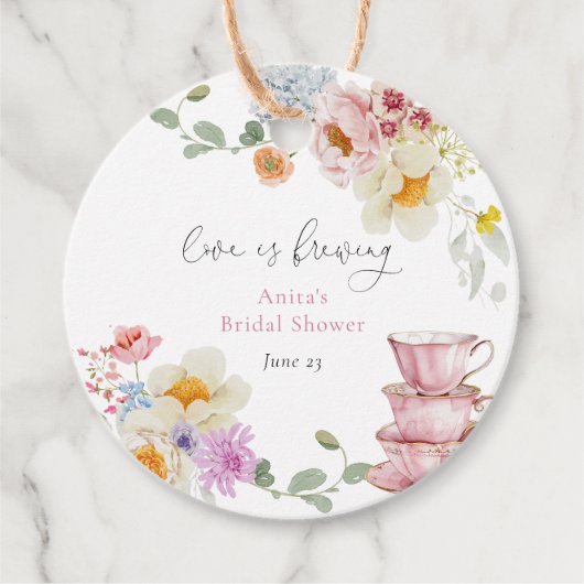 Bruiloftsfeest met Thee van Wilde Bloemen 'Liefde Bedankjes Labels (Voorkant)