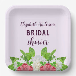 Bruiloftsfeest met Tuin Dahlia's Papieren Bordje