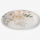 Bruiloftsfeest met tuingeuren en eucalyptus papieren bordje (Gekanteld)