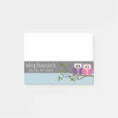 Bruiloftsfeest met uilenkoppel op tak post-it® notes (Voorkant)