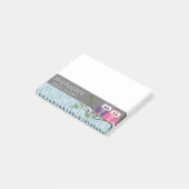 Bruiloftsfeest met uilenkoppel op tak post-it® notes (Schuin)