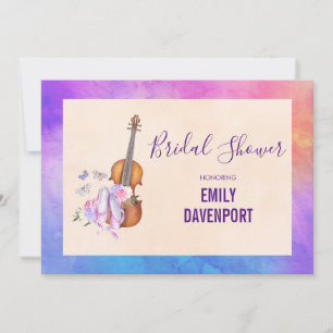 Bruiloftsfeest met Viool, Balletschoenen en Vlinde Kaart
